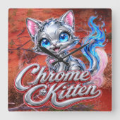 Chrome Kitten Outback Purrer 時計 (正面)