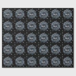 Chrome Multilingual Peaceラッピング紙を黒に ラッピングペーパー