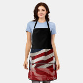 Chrome Olympic Barbell Set U.S. Flag Background エプロン (着用した状態)