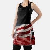 Chrome Olympic Barbell Set U.S. Flag Background エプロン (インサイチュ)