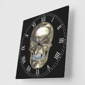 Chrome Skull スクエアローマン数字 クロック (傾斜)