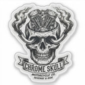 Chrome Skull Motorcycle Co Vツインエンジン シール (正面)