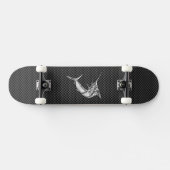 Chrome Style Marlin on Carbon Fiber スケートボード (横)