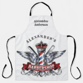 Chrome Winged Barber Pole Apron エプロン (正面)