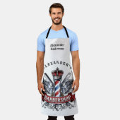 Chrome Winged Barber Pole Apron エプロン (着用した状態)