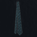 Chromosomes - Blues on Black ネクタイ<br><div class="desc">A relatively simplistic pattern of blue chromosomes,  on a black background.</div>