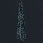 Chromosomes - Blues on Black ネクタイ<br><div class="desc">A relatively simplistic pattern of blue chromosomes,  on a black background.</div>