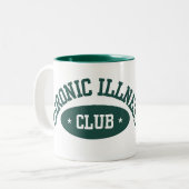 Chronic Illness Club Mug, Cute Gift for Spoonies ツートーンマグカップ (正面左)