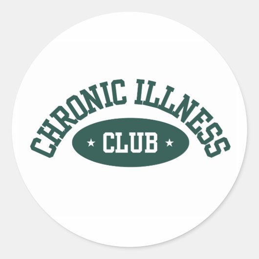 Chronic Illness Club Sticker, Disability Awareness ラウンドシール (正面)