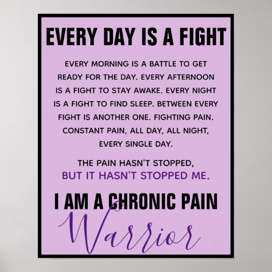 Chronic Pain Warrior (fully customizable) ポスター (正面)