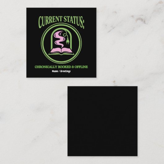 Chronically Booked & Offline Analog Reading Escape スクエア名刺 (正面/裏面)