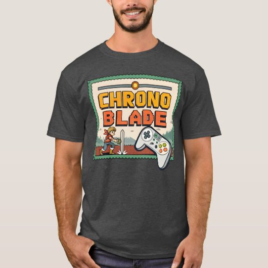 Chrono Blade Retro Video Game Tシャツ (正面)