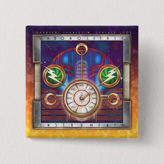 Chronolithicの楽器の正方形ボタン 缶バッジ (正面)
