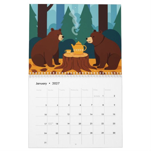 Chrysanthemum カレンダー (1月 2027)