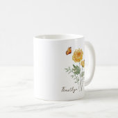 Chrysanthemum Birth Month Flower コーヒーマグカップ (正面右)