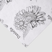 Chrysanthemum Black Line Drawing with Your Name  薄葉紙 (詳細)