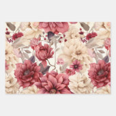 Chrysanthemum Daisy Florals Vintage Art Decoupage  ラッピングペーパーシート (正面3)