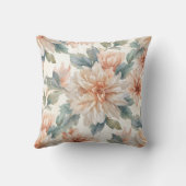 Chrysanthemum Flowers Watercolor Botanical Pattern クッション (裏面)