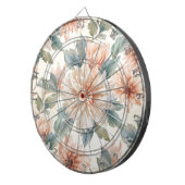 Chrysanthemum Flowers Watercolor Botanical Pattern ダーツボード (正面右)