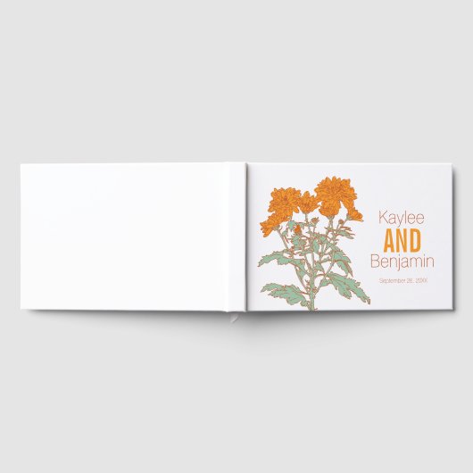 Chrysanthemum orange fall flower wedding  ゲストブック (全面)