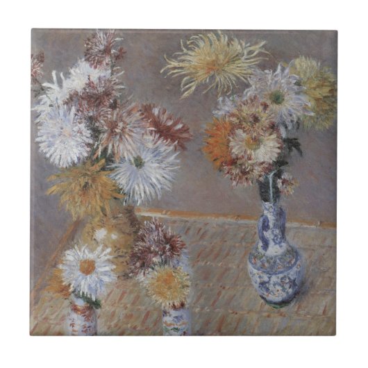 Chrysanthemums by Gustave Caillebotte タイル (正面)