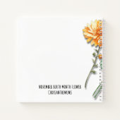 Chrysanthemums Custom Name Floral Christian Prayer ノートブック (裏面)