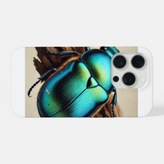 Chrysochus Beetle 210724IREF236 - Watercolor iPhoneケース (裏面横)