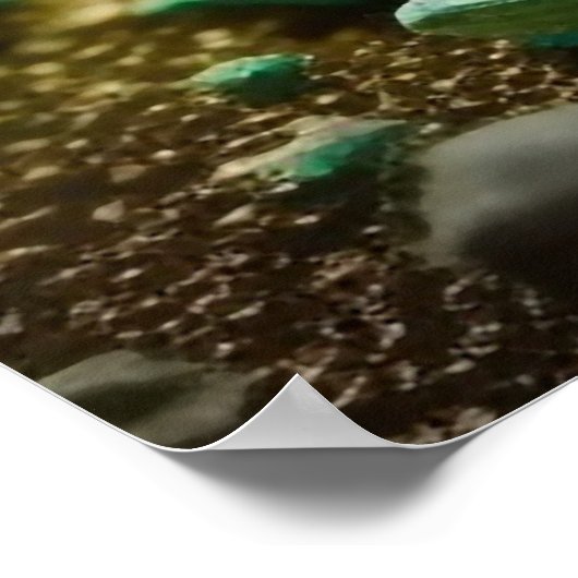 Chrysopraseマクロ、鮮やか緑の宝石 ポスター (角)