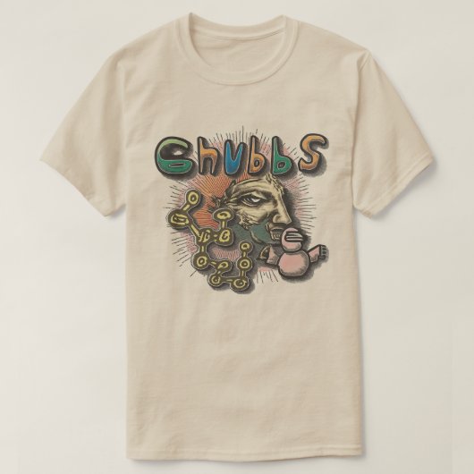 Chubbsコラージュアートグラフィック Tシャツ (デザイン正面)