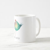 Chubby Bird Peep, Whimsical bird, colourfull Koffi コーヒーマグカップ (正面右)