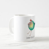 Chubby Bird Peep, Whimsical bird, colourfull Koffi コーヒーマグカップ (正面左)