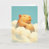 Chubby Capybara Staying on a Cloud カード (正面)