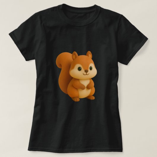  Chubby Cartoon Squirrel Tシャツ (デザイン正面)