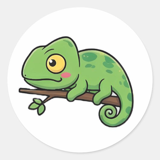 Chubby Chameleon ラウンドシール (正面)