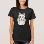 Chubby Cheeks White Cat Pet Tシャツ (正面)