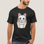 Chubby Cheeks White Cat Pet Tシャツ (正面)