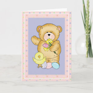 Chubby Cubby Teddy Bear d4イースターグリーティングカード シーズンカード