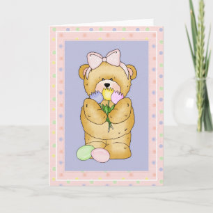 Chubby Cubby Teddy Bear d5イースターグリーティングカード シーズンカード