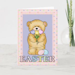 Chubby Cubby Teddy Bear d7イースターグリーティングカード シーズンカード