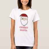Chubby Cute Santa Face – Adorable Christmas Tee Tシャツ (正面)