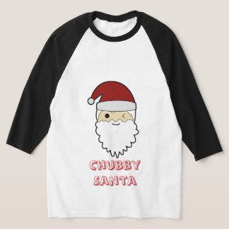 Chubby Cute Santa Face – Adorable Christmas Tee Tシャツ