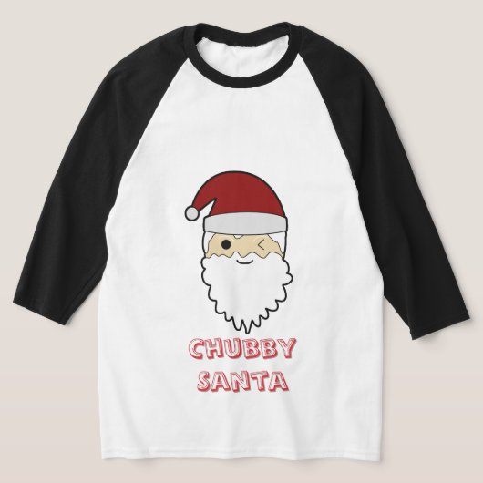 Chubby Cute Santa Face – Adorable Christmas Tee Tシャツ (レイダウン)