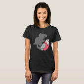 Chubby Galah Cockatoo rex Cute Parrot with Dinosau Tシャツ (正面フル)