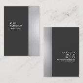 Chubby Gray スタイリッシュ Verticalモダン Business Card 名刺 (正面/裏面)