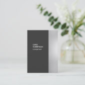 Chubby Gray スタイリッシュ Verticalモダン Business Card 名刺 (スタンド正面)