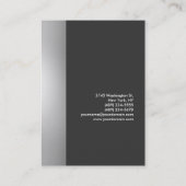 Chubby Gray スタイリッシュ Verticalモダン Business Card 名刺 (裏面)