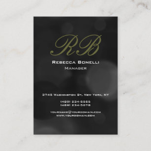 Chubby Gray Black Monogram Manager Business Card 名刺