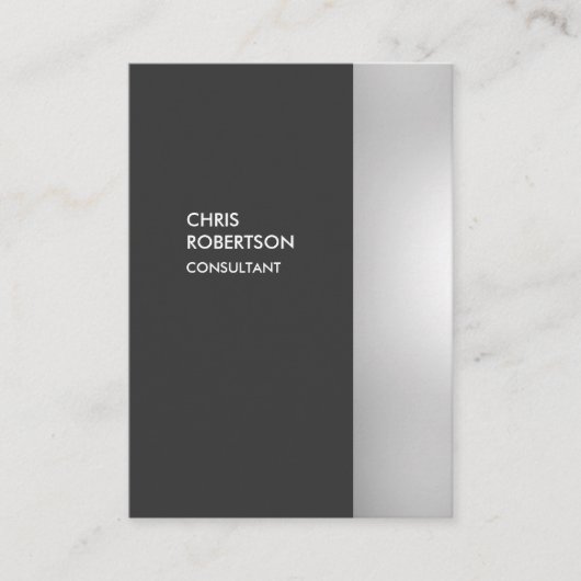 Chubby Gray Verticalスタイリッシュ Business Card 名刺 (正面)