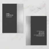 Chubby Gray Verticalスタイリッシュ Business Card 名刺 (正面/裏面)