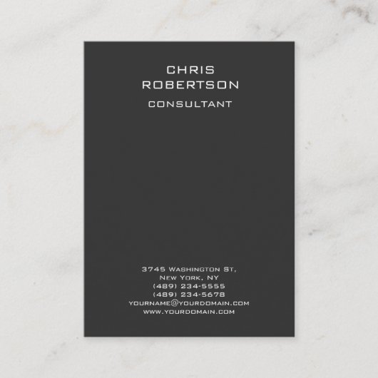 Chubby Gray Vertical Standardモダン名刺 名刺 (正面)